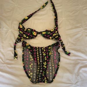 Vintage floral high waisted bikini
